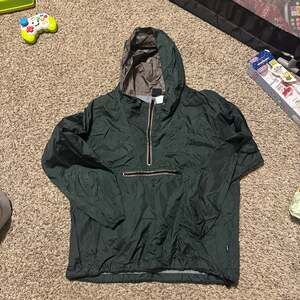 Vintage 90s GAP Green Nylon Hooded Anorak Pullover Windbreaker Jacket